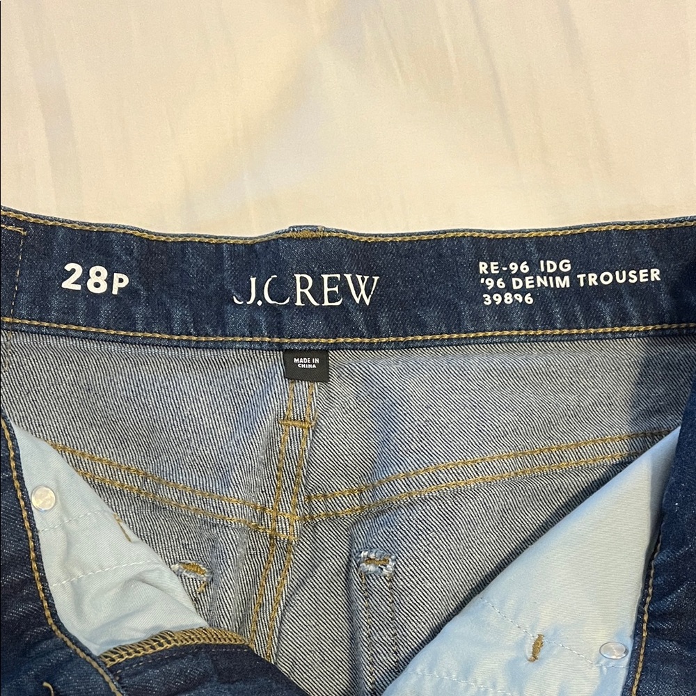 J. Crew High-Rise Denim Jeans. Trouser style excellent condition.)